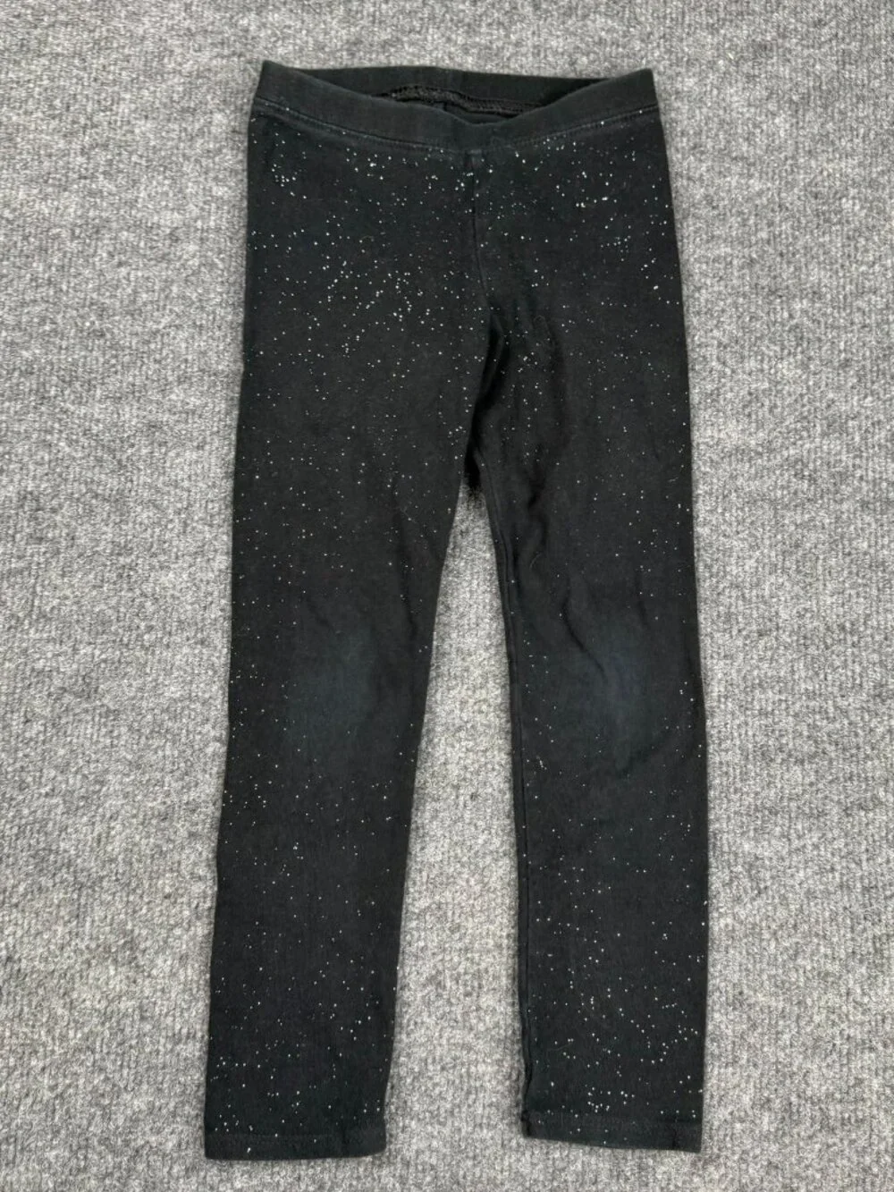 Cat & Jack Toddler Girl 4T Black Sparkle Leggings Pull On Stretch Pants RN17730